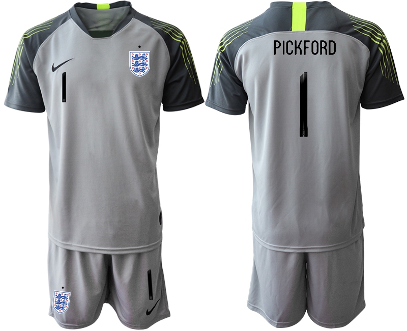 Men 2021 European Cup England grey goalkeeper #1 Soccer Jersey1